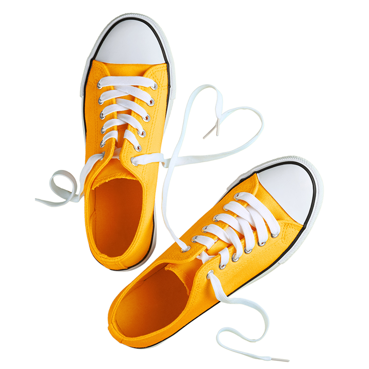 Visuel campagne Faite le pas pour votre santé qui illustre des baskets symboles de l'accompagnement pas à pas